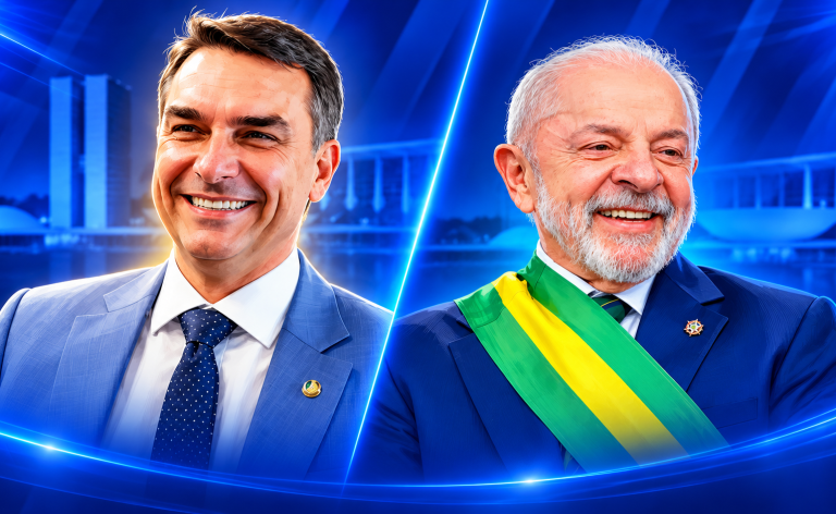 Dois retratos em composição azul